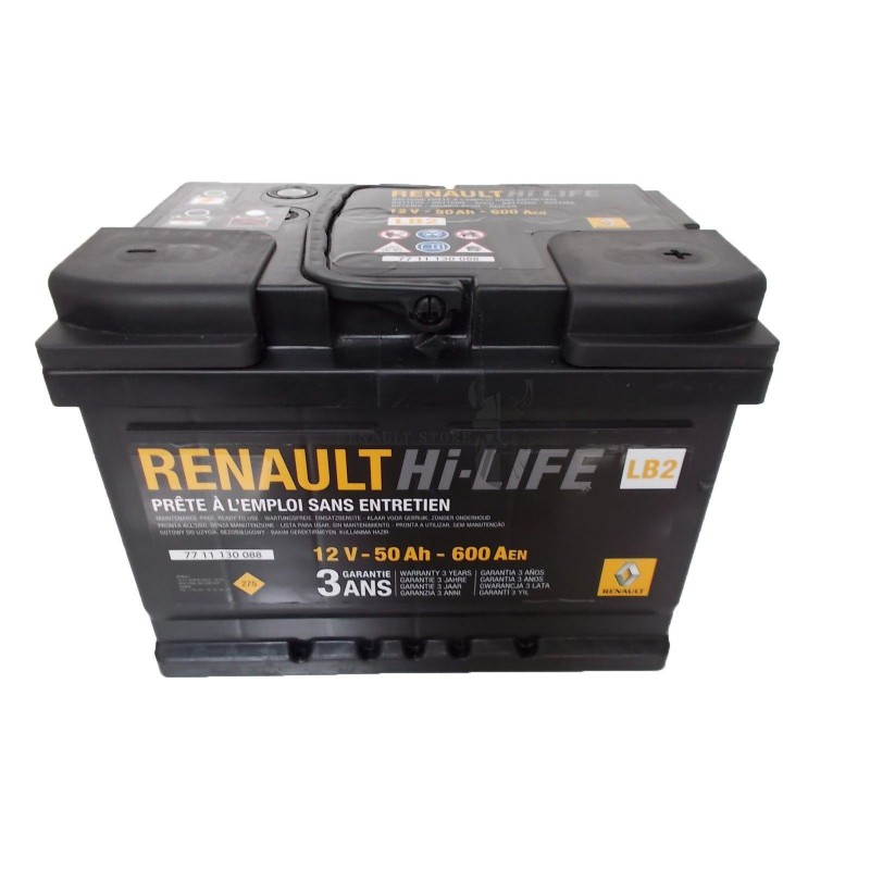 Renault gyári alkatrészek, Renault 7711130088 akkumulátor 50Ah / 600 A