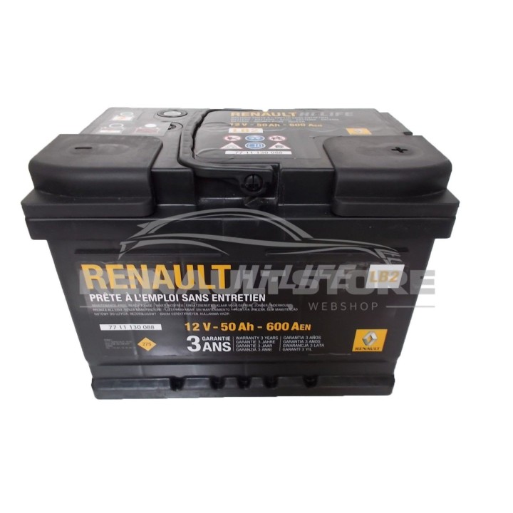 Renault gyári alkatrészek, Renault 7711130088 akkumulátor 50Ah / 600 A