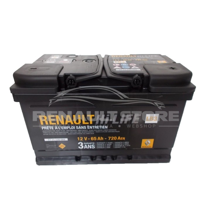 Renault gyári alkatrészek, Renault 7711130089 akkumulátor 65Ah / 720 A