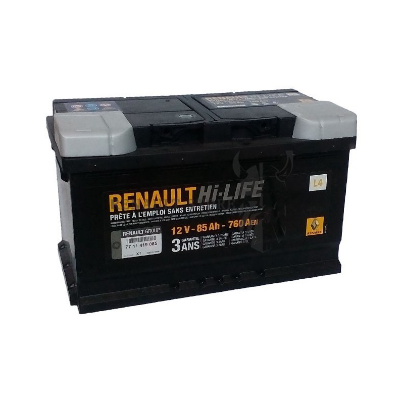Renault gyári alkatrészek, Renault 7711419085 akkumulátor 85Ah / 760 A