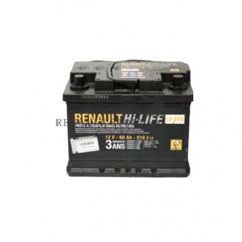 Renault gyári alkatrészek,Renault 7711947966 akkumulátor 60Ah/510A EFB