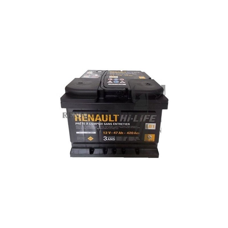 Renault gyári alkatrészek, Renault 7711130087 akkumulátor 47Ah/420 A