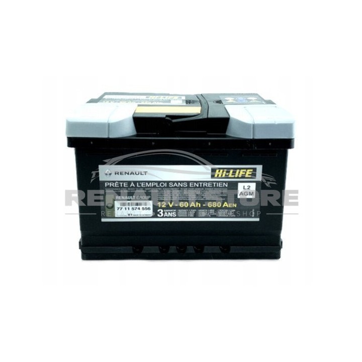 Renault gyári alkatrészek,  Renault 7711574556 akkumulátor 60Ah / 680A