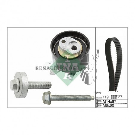 Renault gyári alkatrészek, INA 530060710 vezérlés készlet K9K motorkódú motorokhoz.