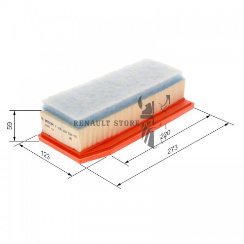 Renault alkatrészek, Bosch F026400534 levegőszűrő (165467674R)